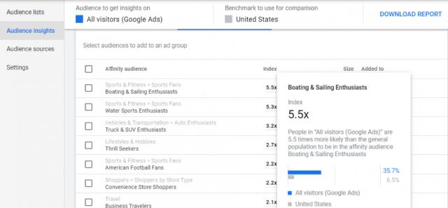 google ad audience insight