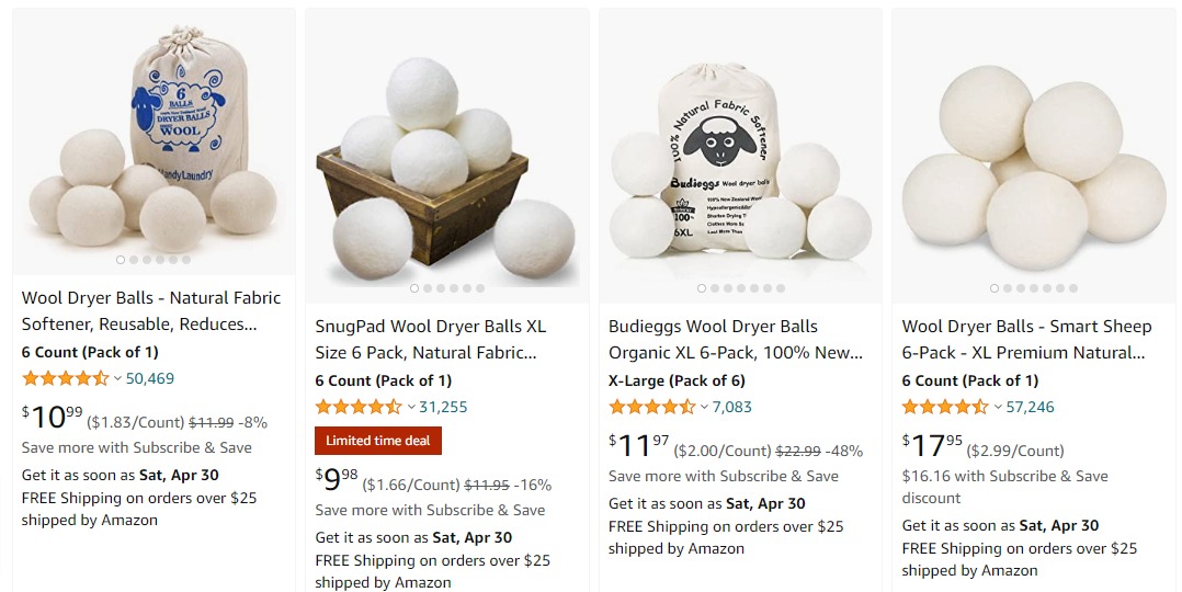 Amazon.com Wool Dryer Balls