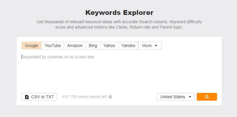 ahref keyword explorer