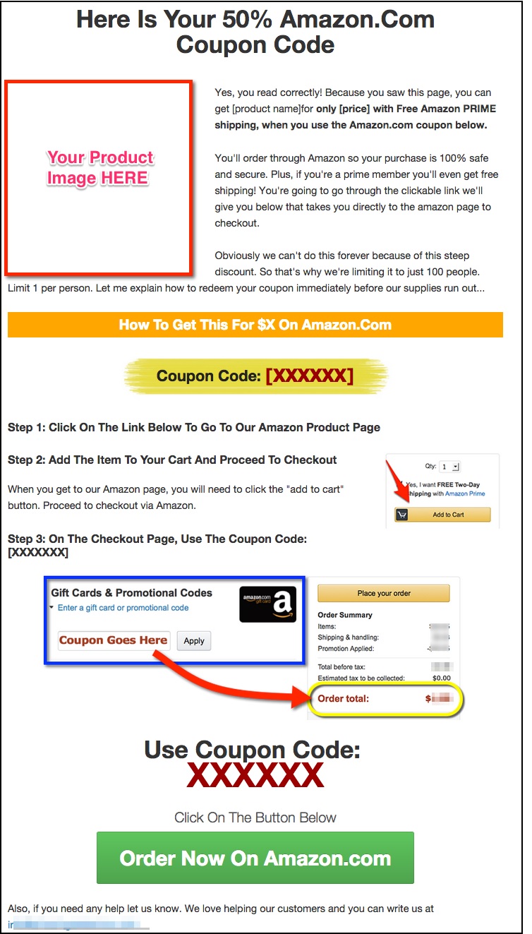amazon coupon lading page