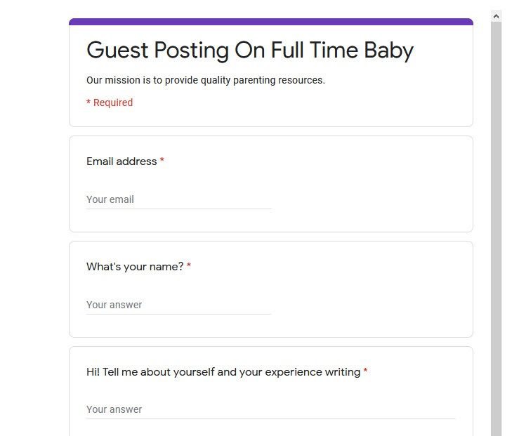 guest posting on full time baby