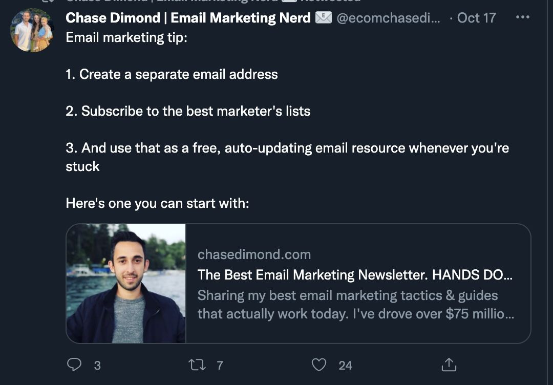 capture emails on twitter