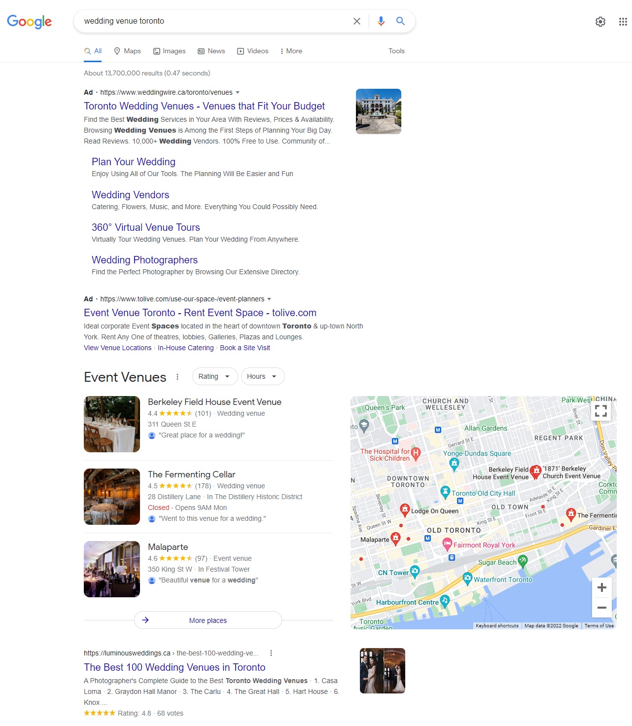 wedding venue toronto Google-Search