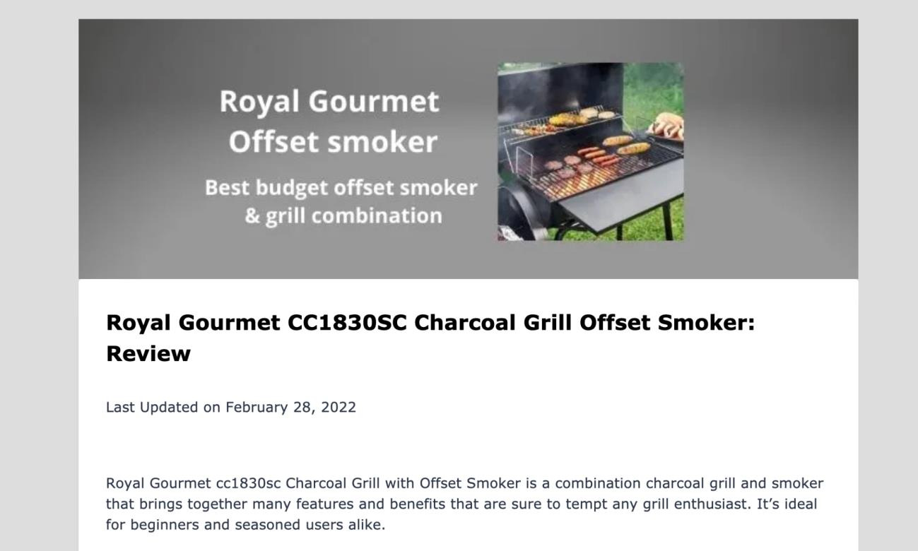 Royal Gourmet CC1830SC Charcoal Grill Offset Smoker Review