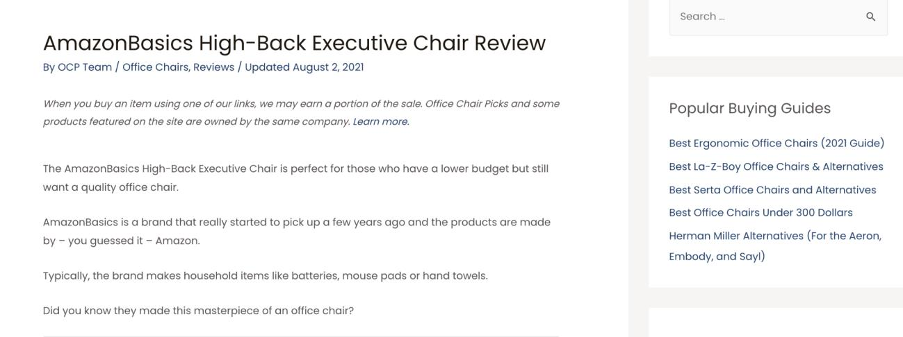 amazon basics high back executive chair review