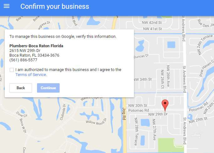 confirm your google business