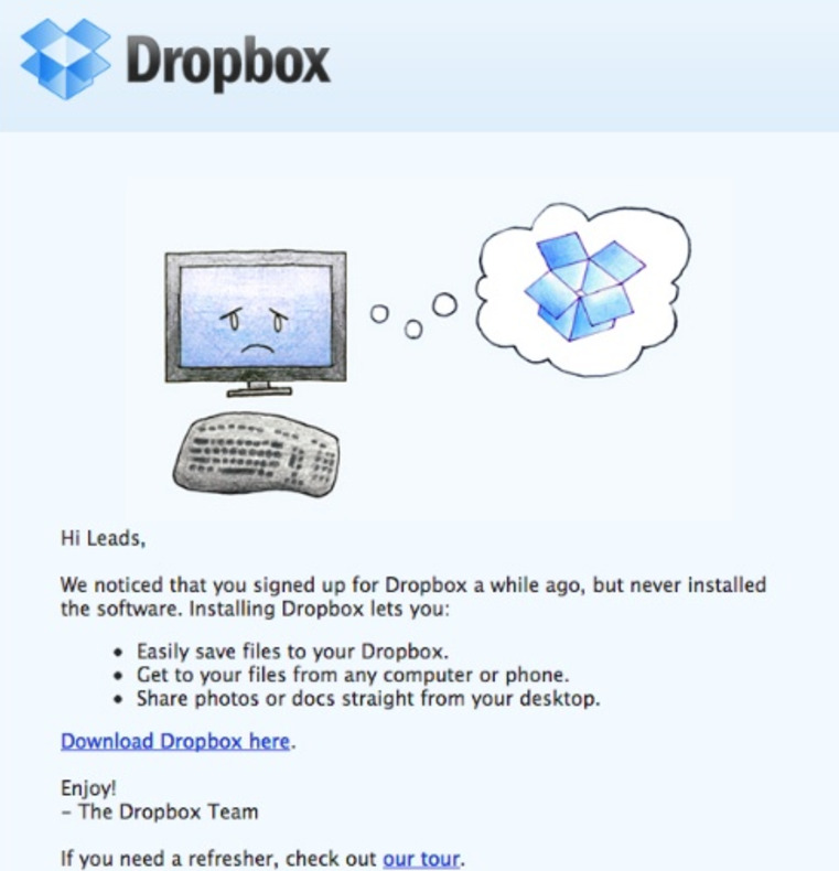 dropbox reminder email