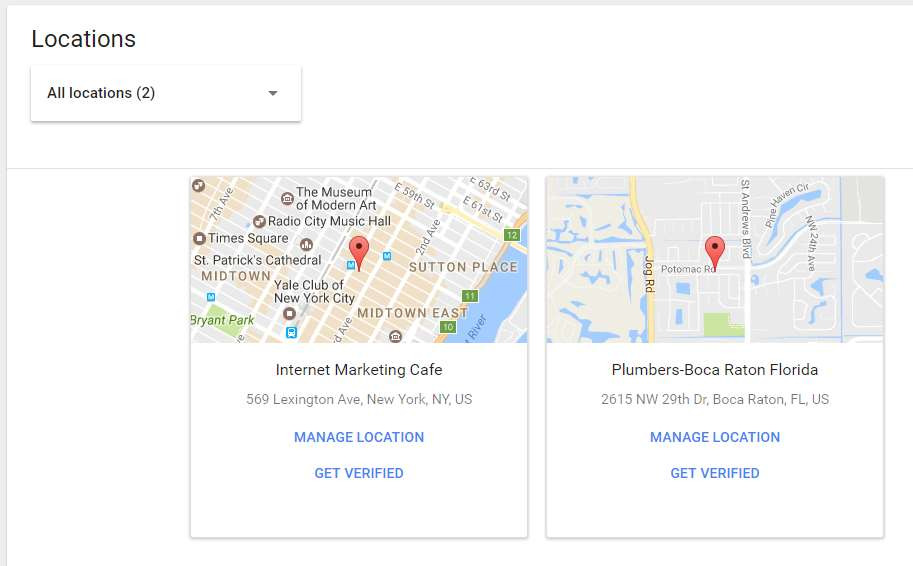 google my business locations