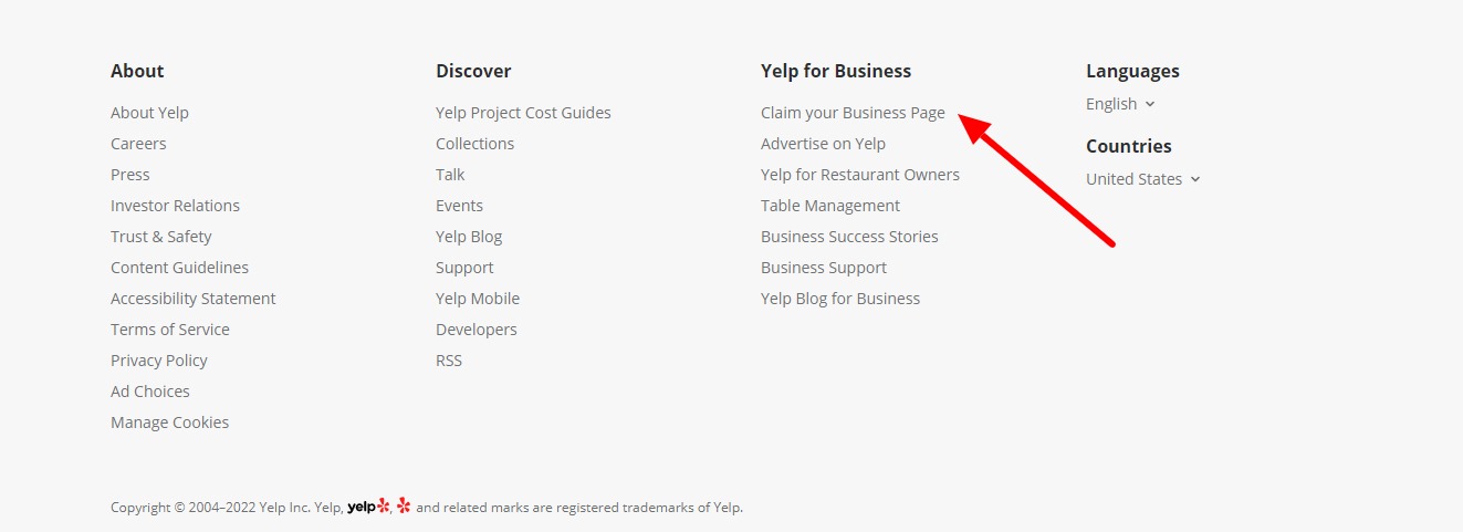 yelp claim your business page