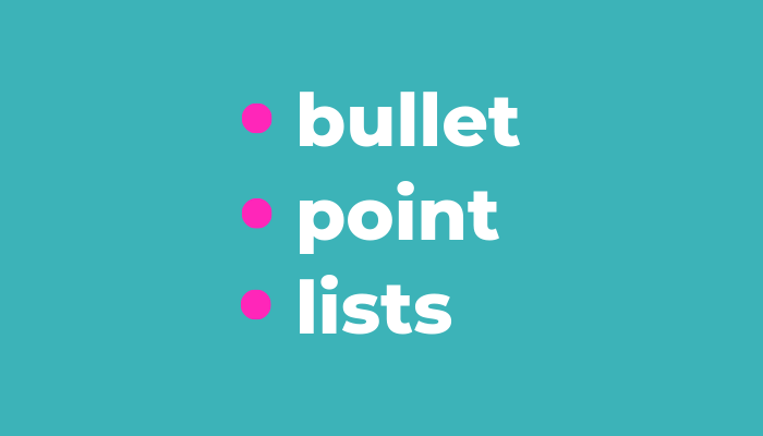 bullet point list